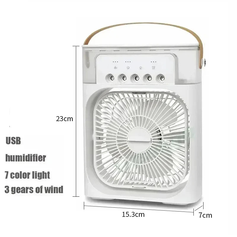 3-in-1 Portable Air Cooler Fan – Fan, Humidifier & LED Light | Rechargeable