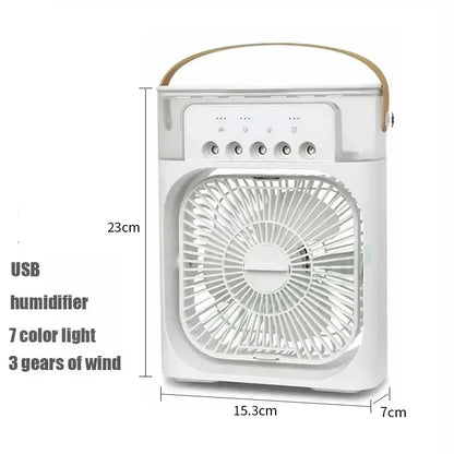 3-in-1 Portable Air Cooler Fan – Fan, Humidifier & LED Light | Rechargeable