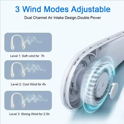 Bladeless Neck Fan – Hands-Free Portable Cooling | Rechargeable & Ultra-Quiet